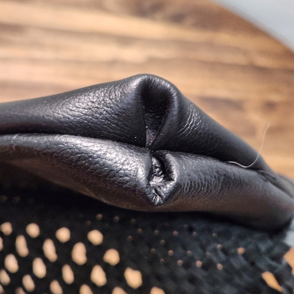 The Sak Filmore Leather 3 in 1 Black Clutch Shoulder Crossbody Woven With Fringe - Picture 13 of 13